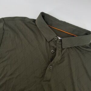 Modern Ambition Men XL Olive Green Diamond Textured  Golf Polo Shirt Short S